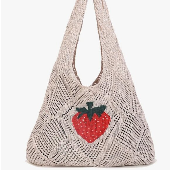 Crochet Mesh Beach Tote Shoulder Bag - Picture 5 of 7